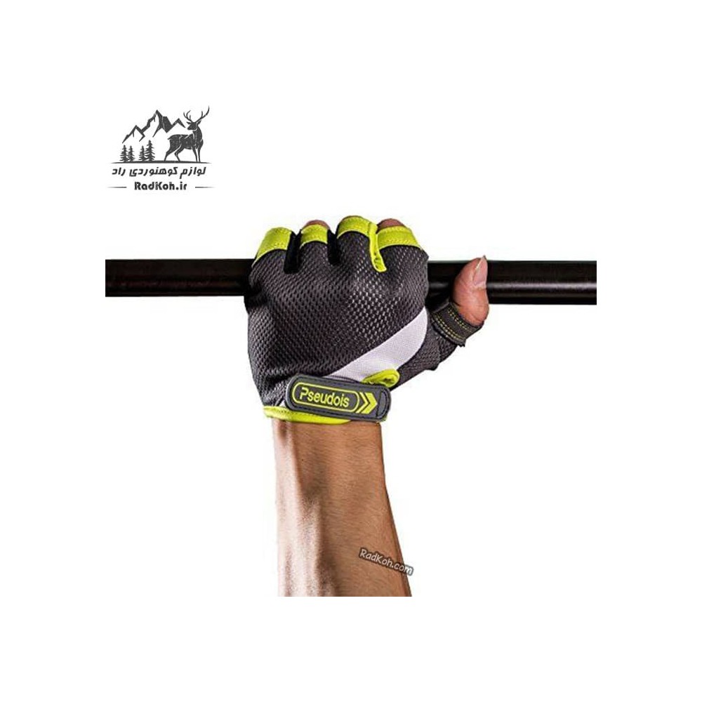 دستکش ورزشی نیم پنجه زنانه Pseudois رنگ مشکی