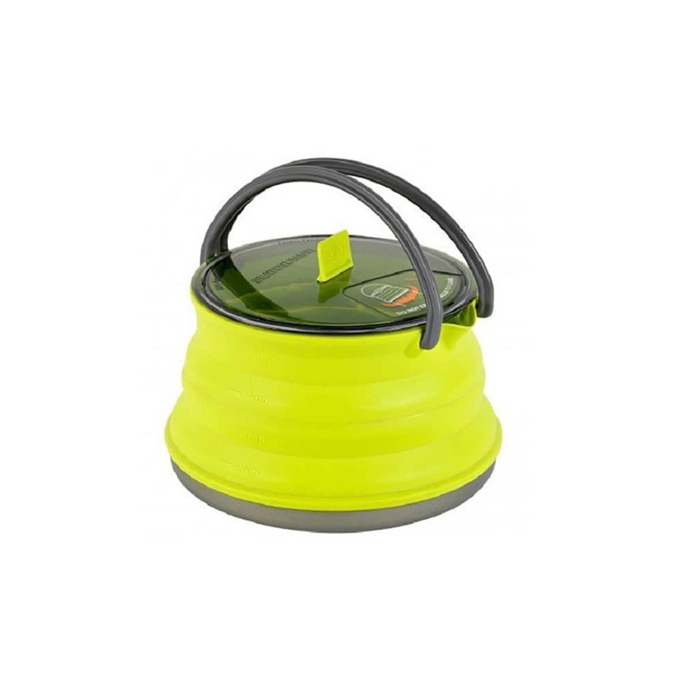کتری سیلیکونی تاشو مدل Camping Kettle حجم یک لیتر رنگ زرد