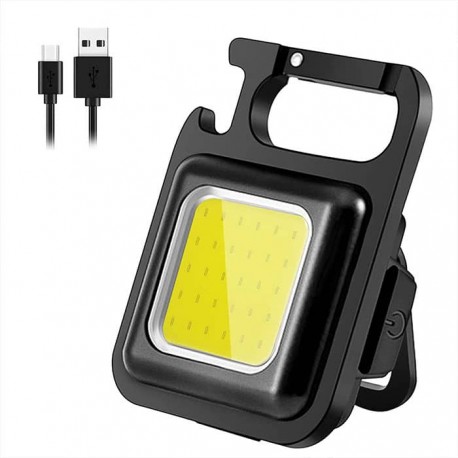 چراغ قوه شارژی کارابین دار مدل KEYCHAIN LIGHT رنگ مشکی