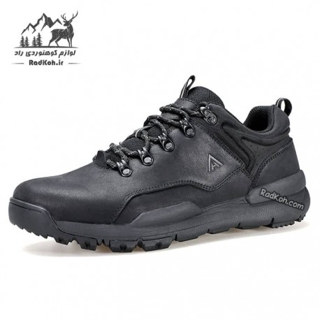 کفش پیاده روی چرم مردانه هامتو مدل 340604A-1 رنگ مشکی