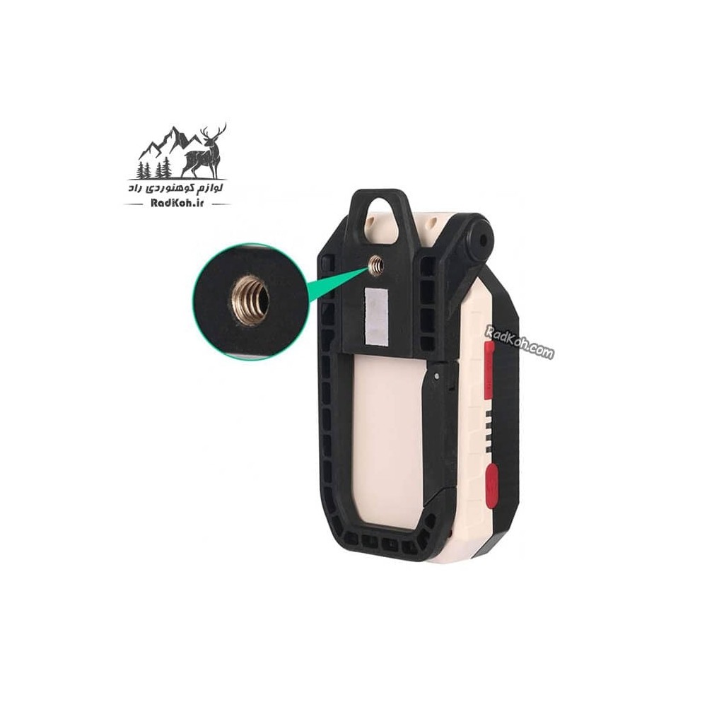چراغ شارژی کمپینگ پایه دار مدل W599B رنگ مشکی