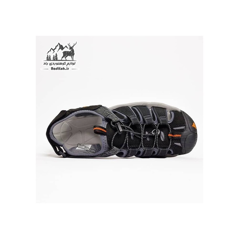 صندل پیاده روی مردانه هامتو مدل 710445A-16 رنگ مشکی/خاکستری تیره