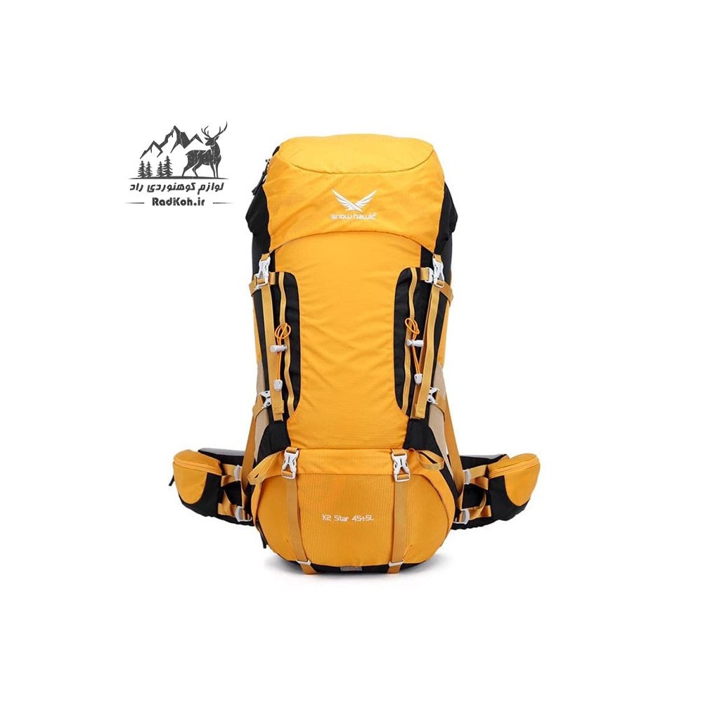 کوله پشتی کوهنوردی 45+5 لیتری snowhawk k2-Star رنگ زرد