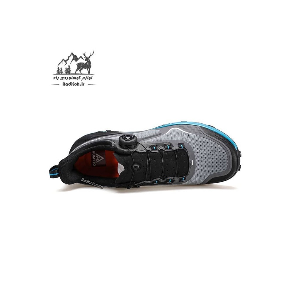کفش پیاده روی مردانه هامتو مدل 850930A-2 بند دیسکی رنگ خاکستری تیره/مشکی