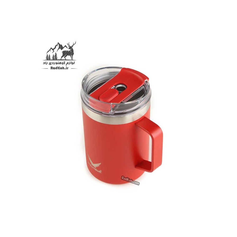 ماگ دوجداره مسافرتی 480 میل اسنوهاک مدل ANGLE کد SN-C6147 رنگ قرمز