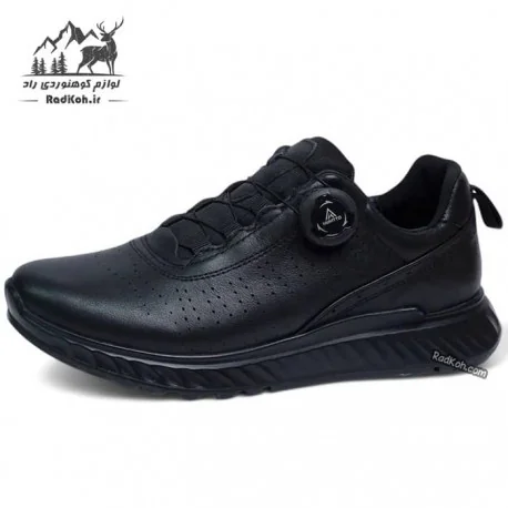 کفش پیاده روی چرم مردانه هامتو مدل 350639A-1 بند دیسکی رنگ مشکی