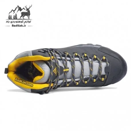 کفش طبیعت گردی مردانه هامتو مدل 240246A-5 رنگ خاکستری تیره/زرد