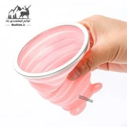لیوان سیلیکونی تاشو 270 میلی لیتر بلک دیر رنگ صورتی