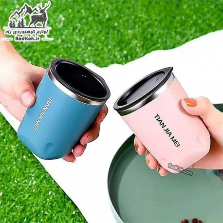 لیوان ماگ تیان جیا می مدل Office Cup 8928 300ml رنگ صورتی