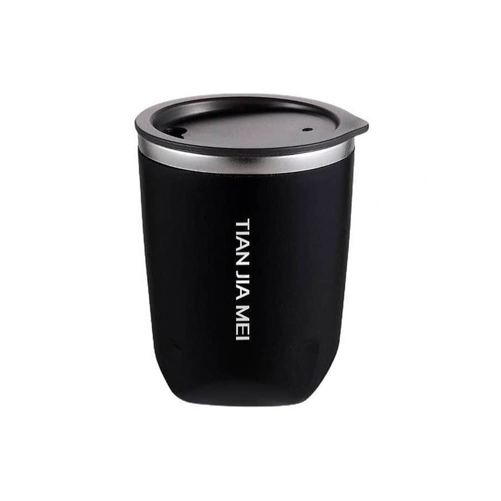 لیوان استیل درب دار تیان جیا می 300 میل Office Cup 8928 رنگ مشکی