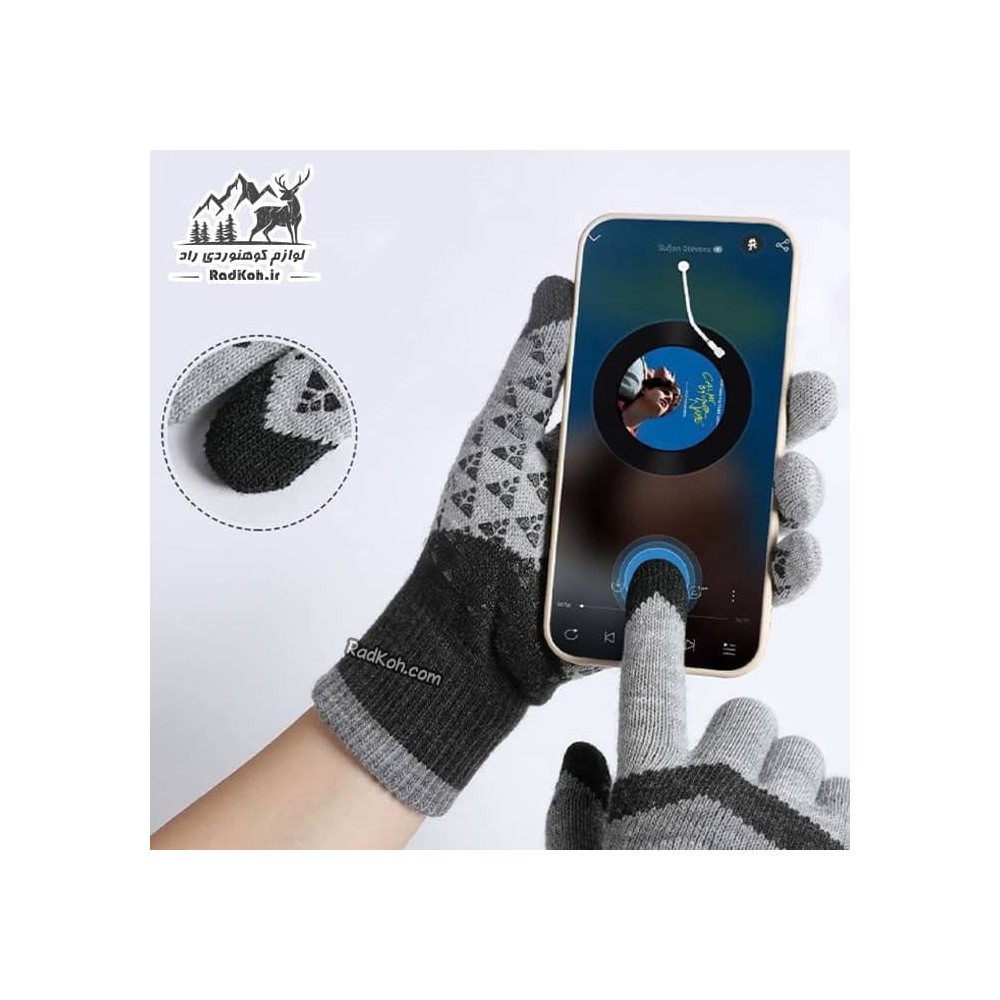 دستکش بافت Golov.Ejoy مدل DZ121 رنگ طوسی