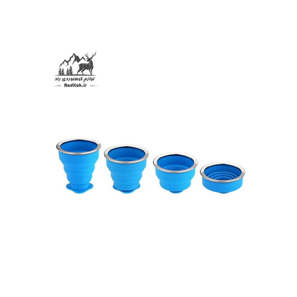 لیوان سیلیکونی مسافرتی و طبیعت گردی تاشو کد L1 رنگ آبی