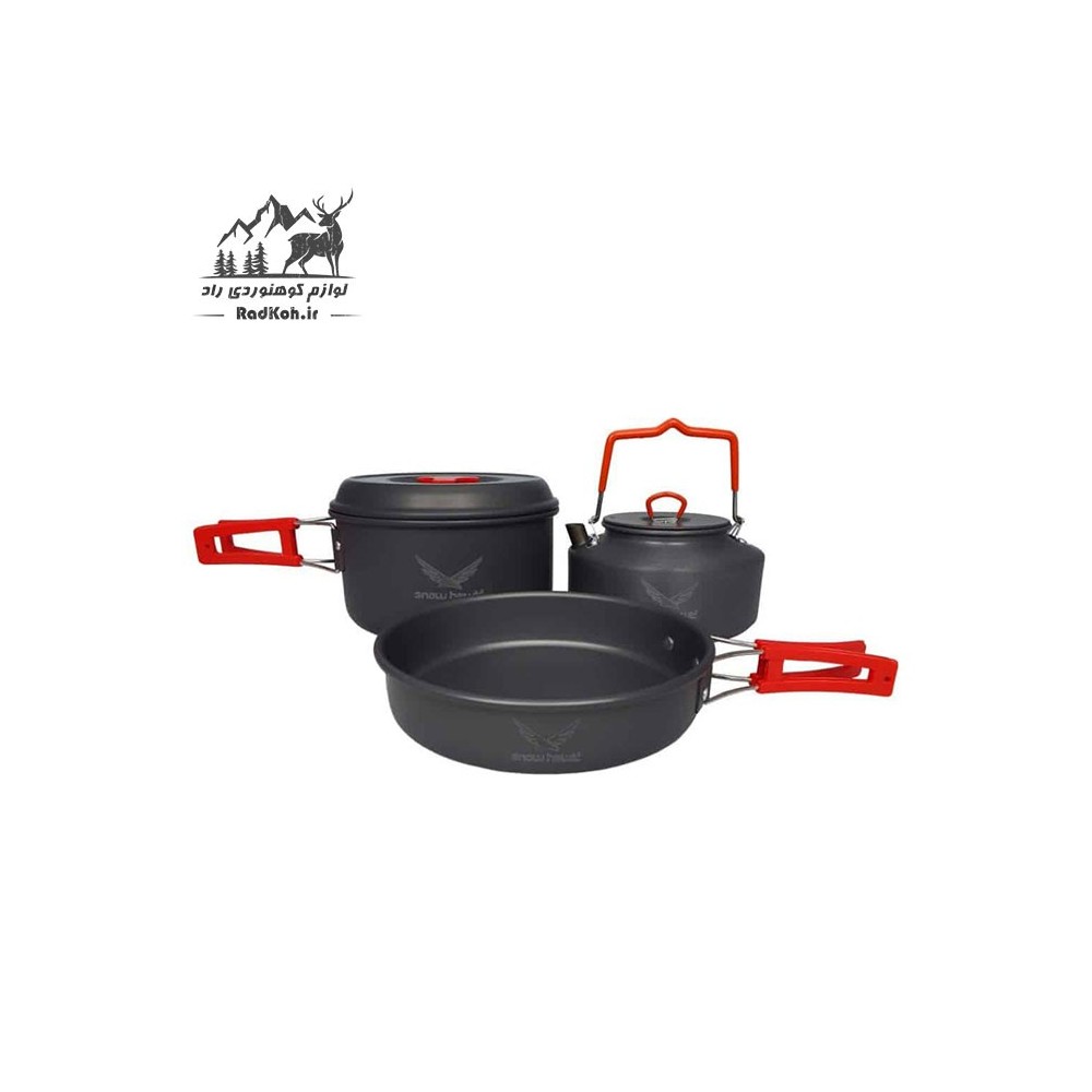 ست ظروف دو نفره اسنوهاک مدل SN.D55A رنگ قرمز