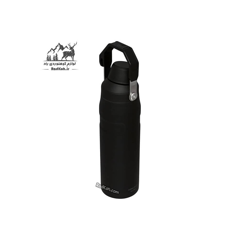 بطری آب استنلی 600 میلی لیتر مدل 0.6L ICEFLOW BOTTLE رنگ مشکی