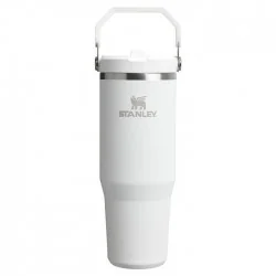 تراول ماگ 880 میلی لیتر استنلی نی دار مدل FLIP STRAW TUMBLER 0.88L رنگ سفید
