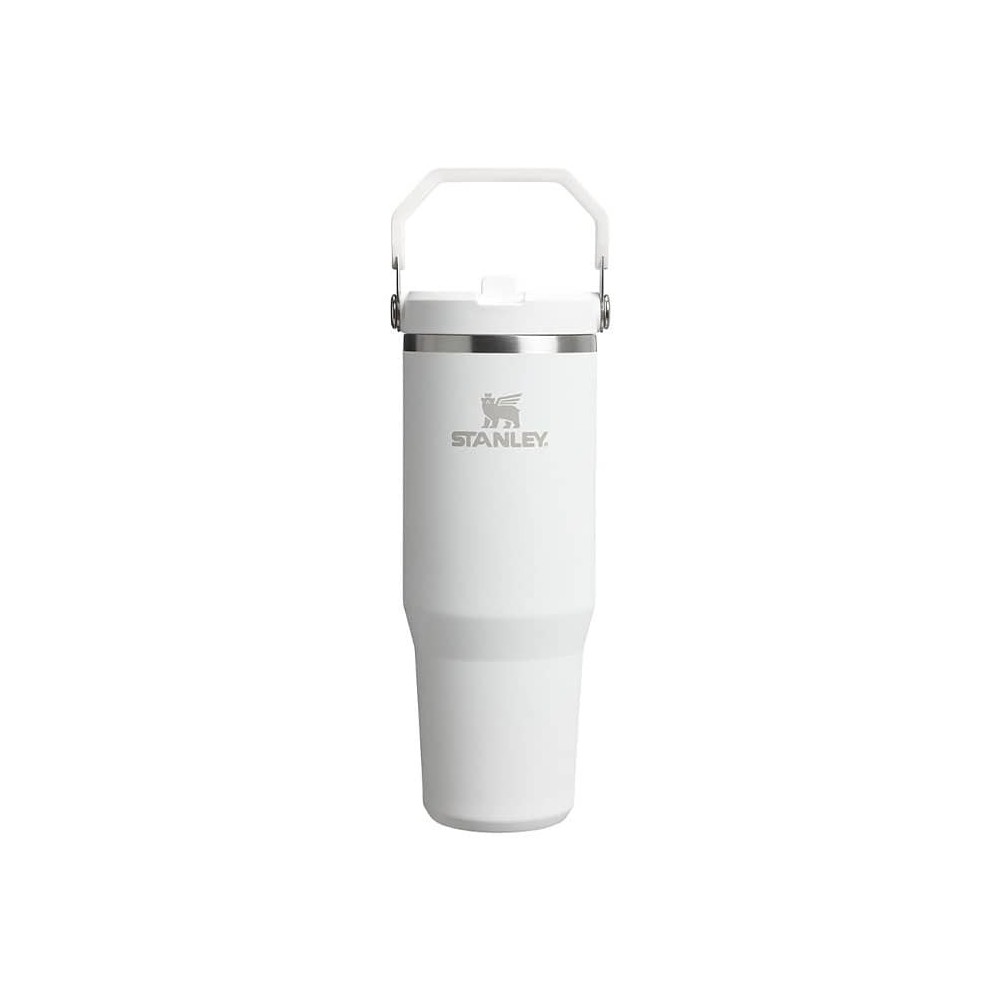 تراول ماگ 880 میلی لیتر استنلی نی دار مدل FLIP STRAW TUMBLER 0.88L رنگ سفید