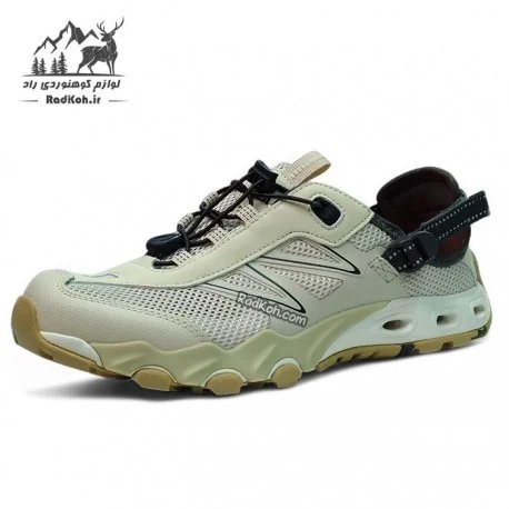 کفش صندل پیاده روی مردانه هامتو مدل 660958A-8 رنگ خاکستری تیره/کرم(بژ)