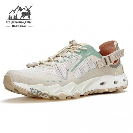 کفش پیاده روی صندل زنانه هامتو مدل 660893B-5 رنگ کرم(بژ)/سبز روشن