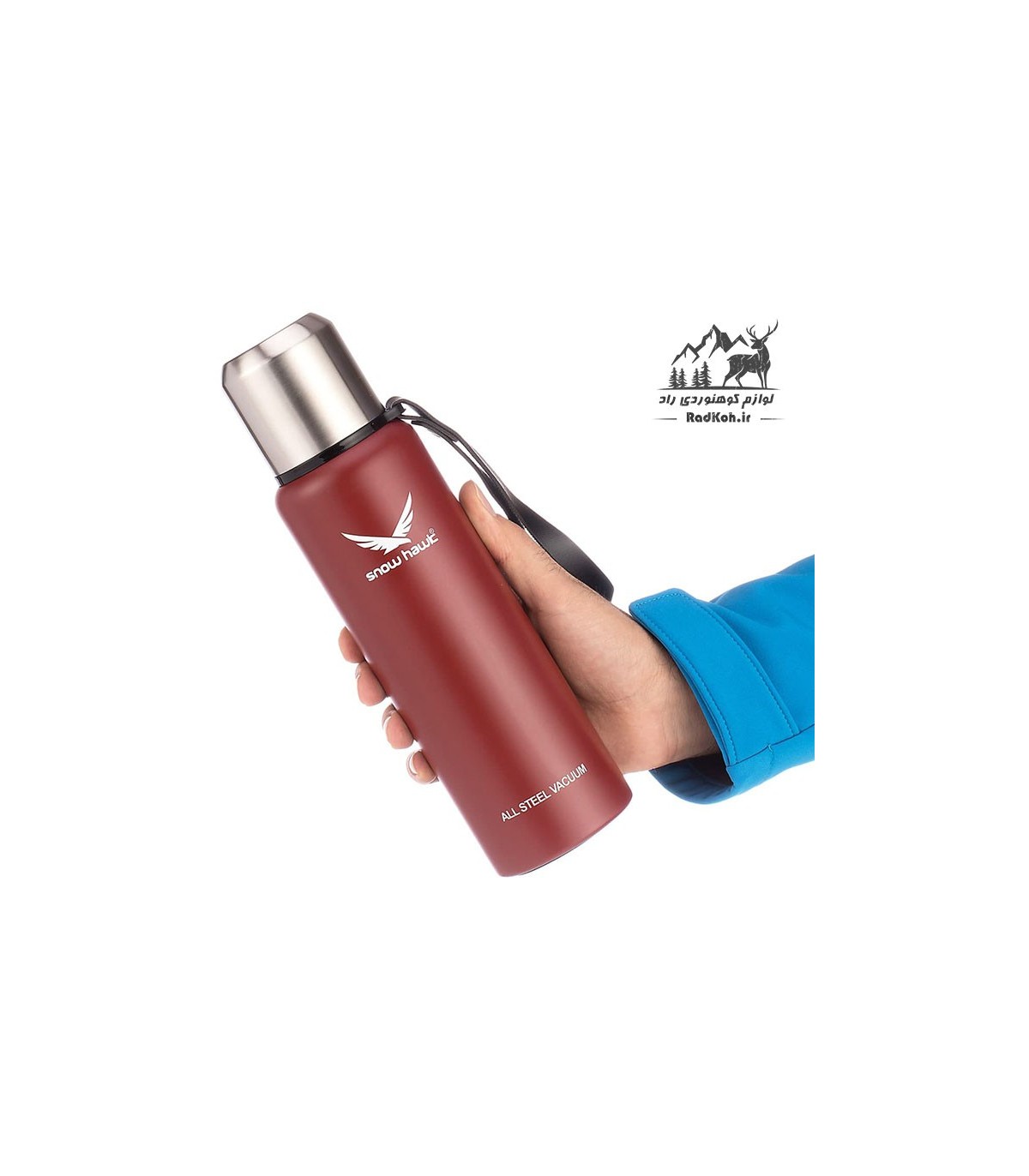 فلاسک کوهنوردی یک لیتری اسنوهاک snow hawk مدل SN-F210 رنگ زرشکی