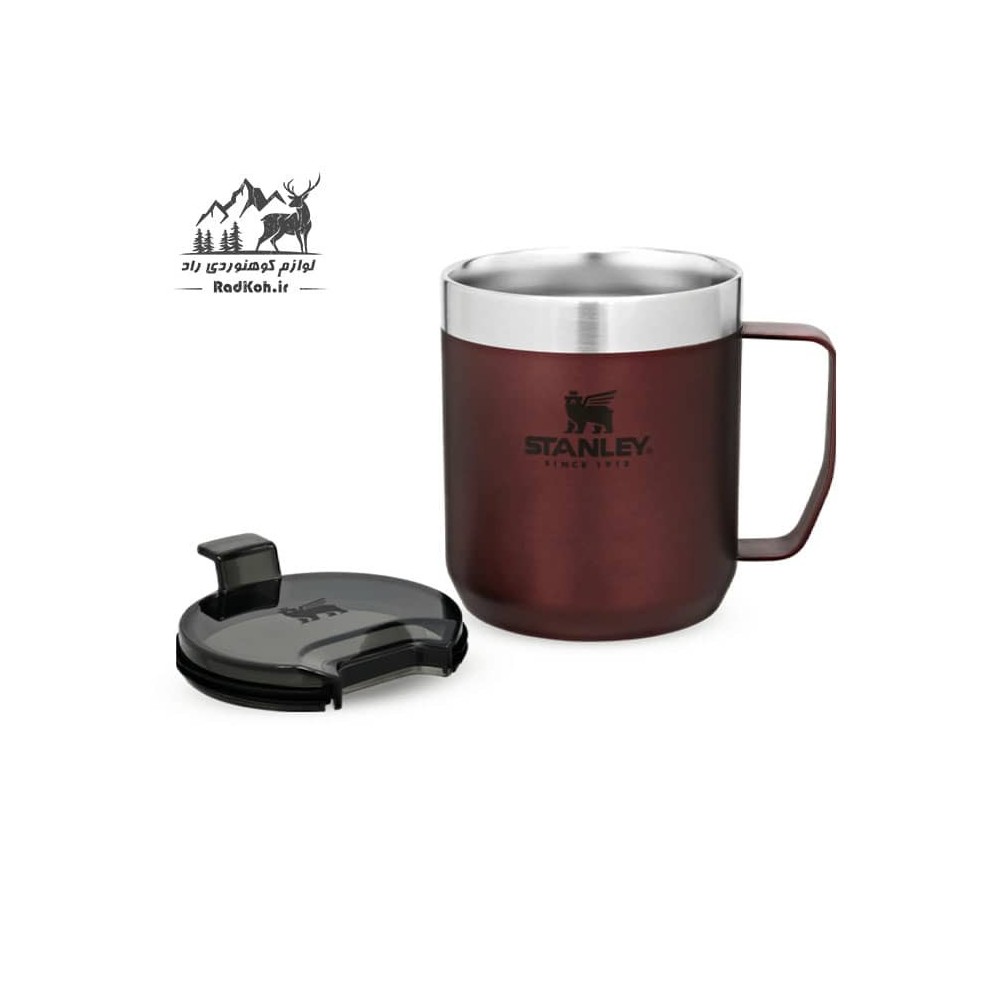 ماگ کوهنوردی 35ml کلاسیک استنلی مدل Camp Mug .35L رنگ زرشکی