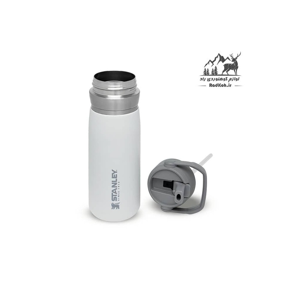 ماگ سفری استنلی مدل Flip Straw Water Bottle 0.65L رنگ سفید