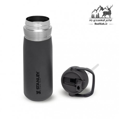 ماگ سفری استنلی مدل Flip Straw Water Bottle 0.65L رنگ خاکستری