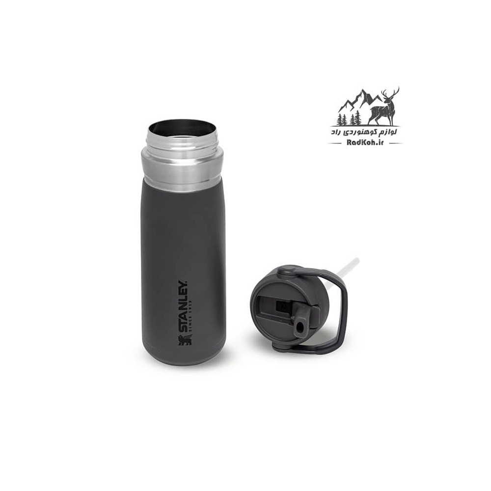 ماگ سفری استنلی مدل Flip Straw Water Bottle 0.65L رنگ خاکستری