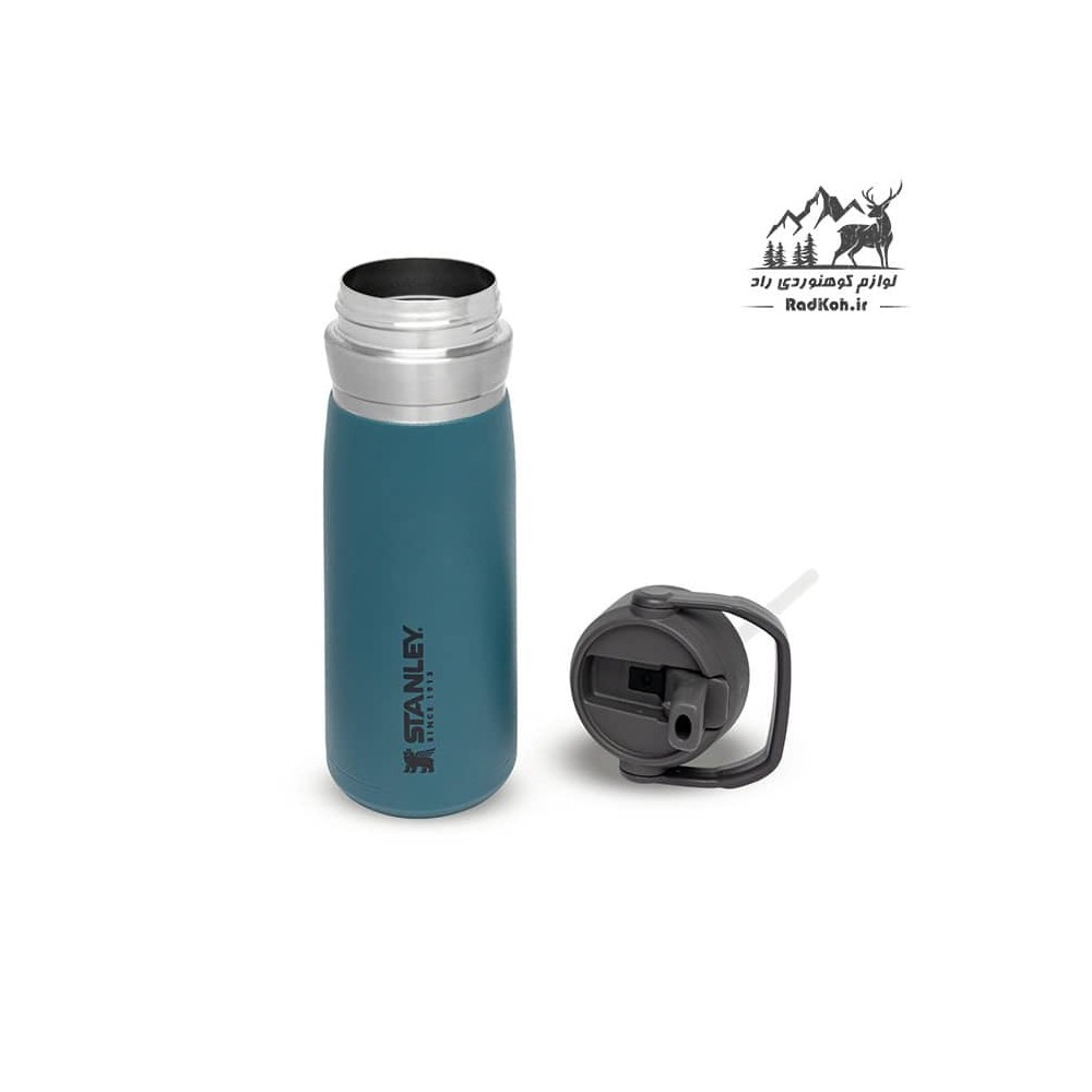 ماگ سفری استنلی مدل Flip Straw Water Bottle 0.65L رنگ آبی فیروزه ای