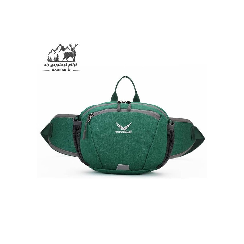 خرید کیف کمری دوشی شو کوهنوردی اسنوهاک کد 6075 رنگ سبز کله غازی