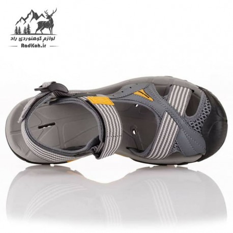 صندل پیاده روی جلو بسته مردانه اسنوهاک کد SH-32 رنگ خاکستری تیره/زرد