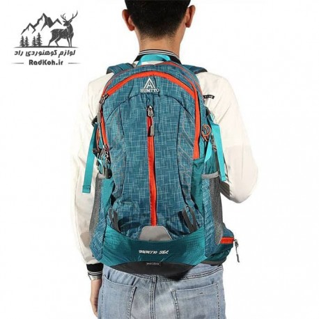 کوله هامتو جنگل نوردی 38 لیتری مدل HB202202-2 رنگ سبز فیروزه ای