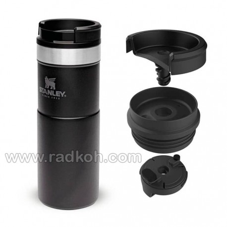 ماگ مسافرتی 470 میلی لیتری استنلی کلاسیک مدل stanley classic neverleak travel mug 0.47 L رنگ مشکی