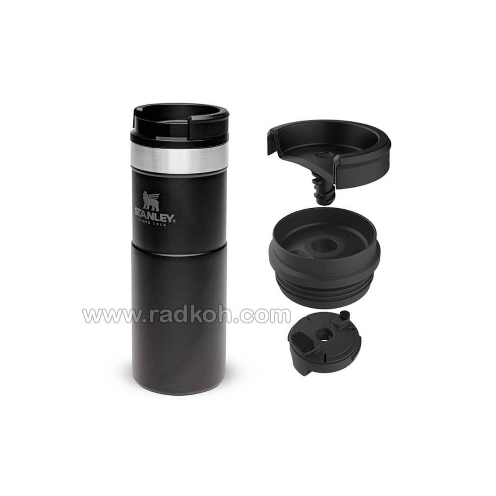 ماگ مسافرتی 470 میلی لیتری استنلی کلاسیک مدل stanley classic neverleak travel mug 0.47 L رنگ مشکی