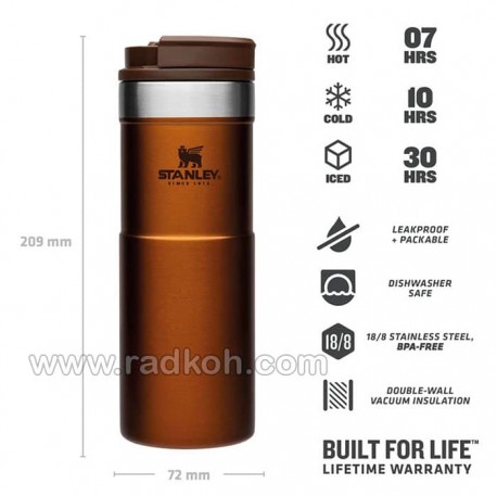 ماگ مسافرتی 470 میلی لیتری استنلی کلاسیک مدل stanley classic neverleak travel mug 0.47 L رنگ مسی
