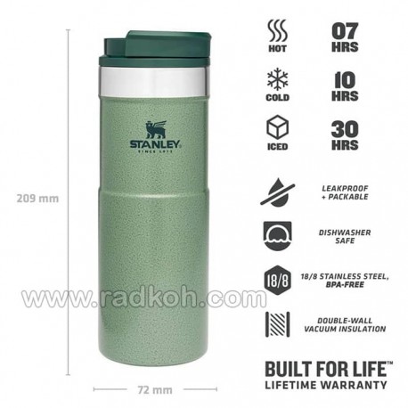ماگ مسافرتی 470 میلی لیتری استنلی کلاسیک مدل stanley classic neverleak travel mug 0.47 L رنگ سبز
