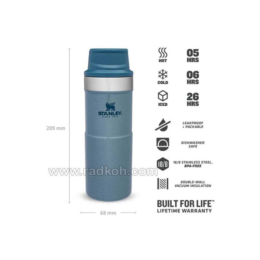 ماگ تریجر اکشن 350 میلی لیتری استنلی کلاسیک مدل stanley Classic Triggr Action Mug .35 L رنگ آبی یخی