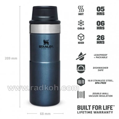ماگ تریجر اکشن 350 میلی لیتری استنلی کلاسیک مدل stanley Classic Triggr Action Mug .35 L رنگ سرمه ای
