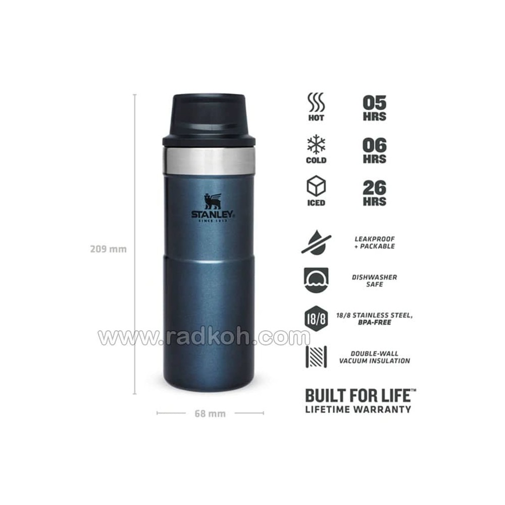 ماگ تریجر اکشن 350 میلی لیتری استنلی کلاسیک مدل stanley Classic Triggr Action Mug .35 L رنگ سرمه ای