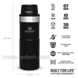 ماگ تریجر اکشن 470 میلی لیتری استنلی کلاسیک مدل stanley Triggr Action Mug 0.47 L رنگ مشکی