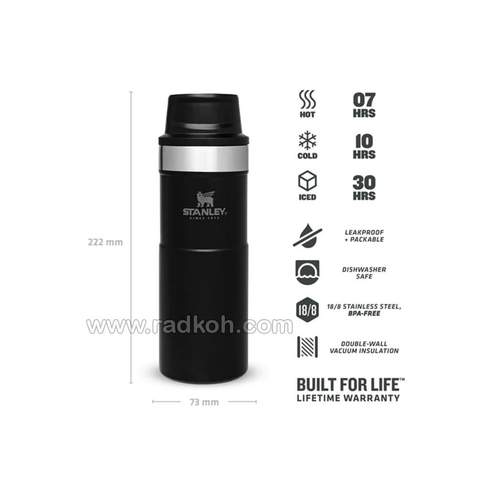 ماگ تریجر اکشن 470 میلی لیتری استنلی کلاسیک مدل stanley Triggr Action Mug 0.47 L رنگ مشکی