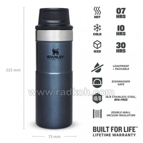 ماگ تریجر اکشن 470 میلی لیتری استنلی کلاسیک مدل stanley Triggr Action Mug 0.47 L رنگ سرمه ای