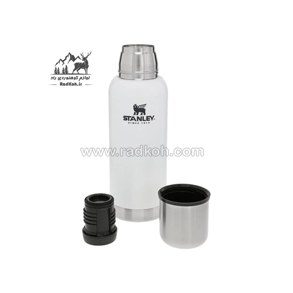 فلاسک بدنه وکیوم 1 لیتری استنلی  مدل stanley Vacuum Bottle 1.0L رنگ سفید