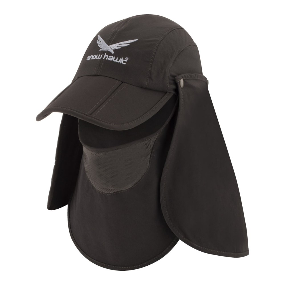 کلاه آفتابی سه تیکه اسنوهاک مدل Neck-Protection کد S3 رنگ سبز تیره