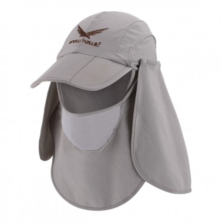 کلاه آفتابی سه تیکه اسنوهاک مدل Neck-Protection کد S3 رنگ طوسی