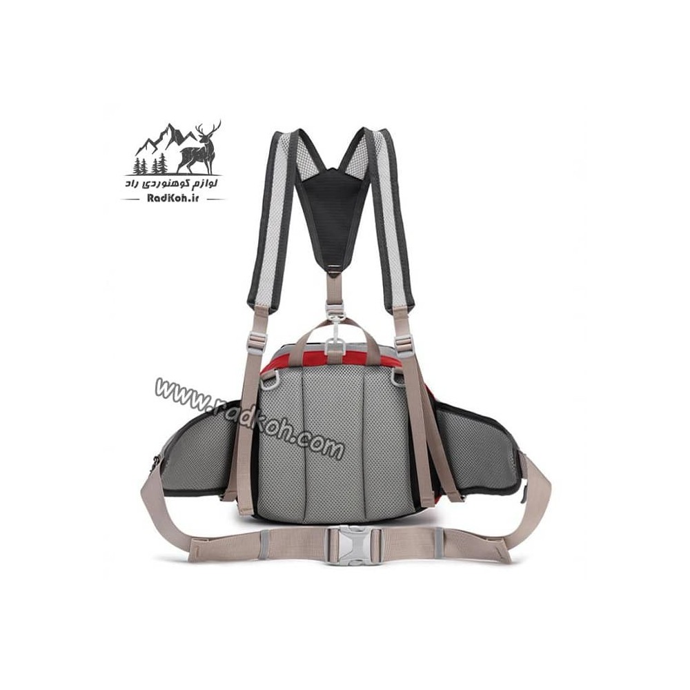 کیف کمری کوله شو راحتی اسنوهاک کد 6077 رنگ طوسی/قرمز