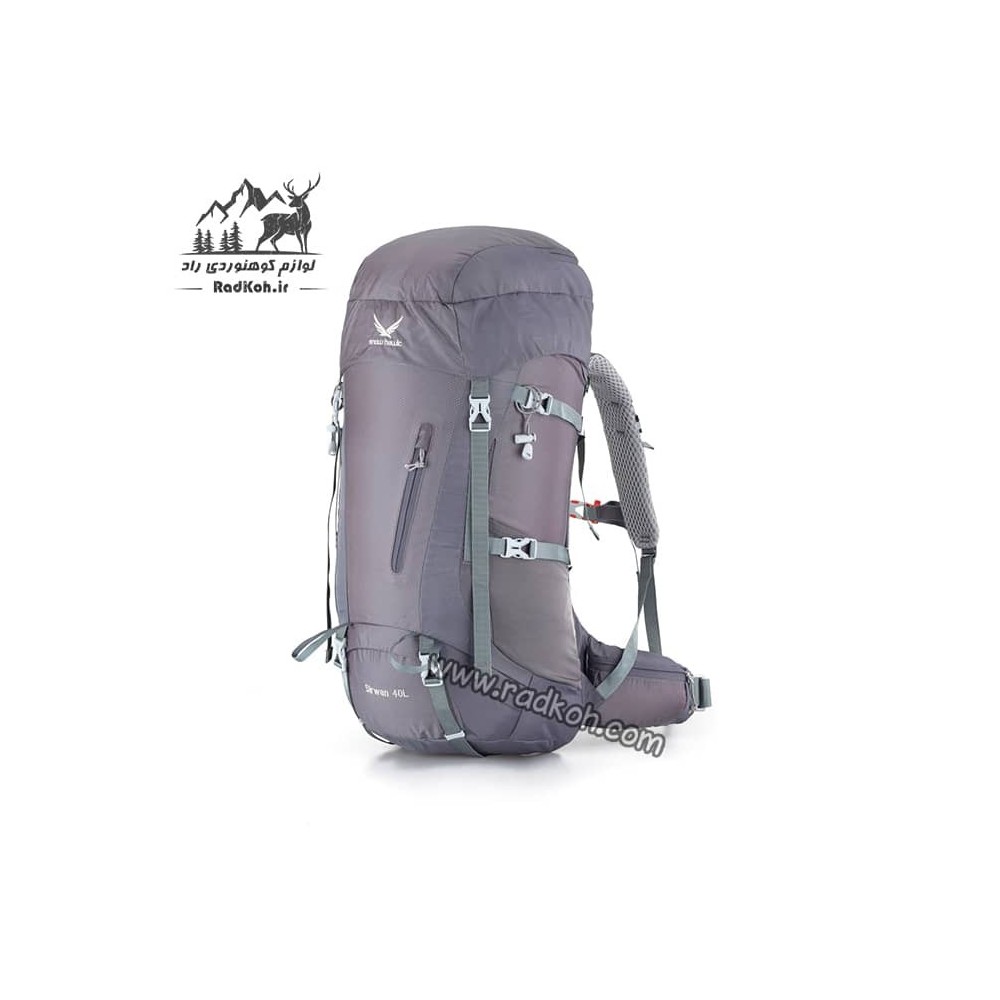 کوله پشتی کوهنوردی 40 لیتری snowhawk Sirwan KA8075 رنگ خاکستری