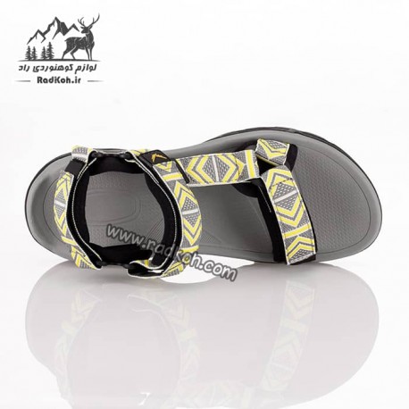 صندل پیاده روی جلو باز زنانه  اسنوهاک مدل Sh-25 رنگ طوسی/زرد