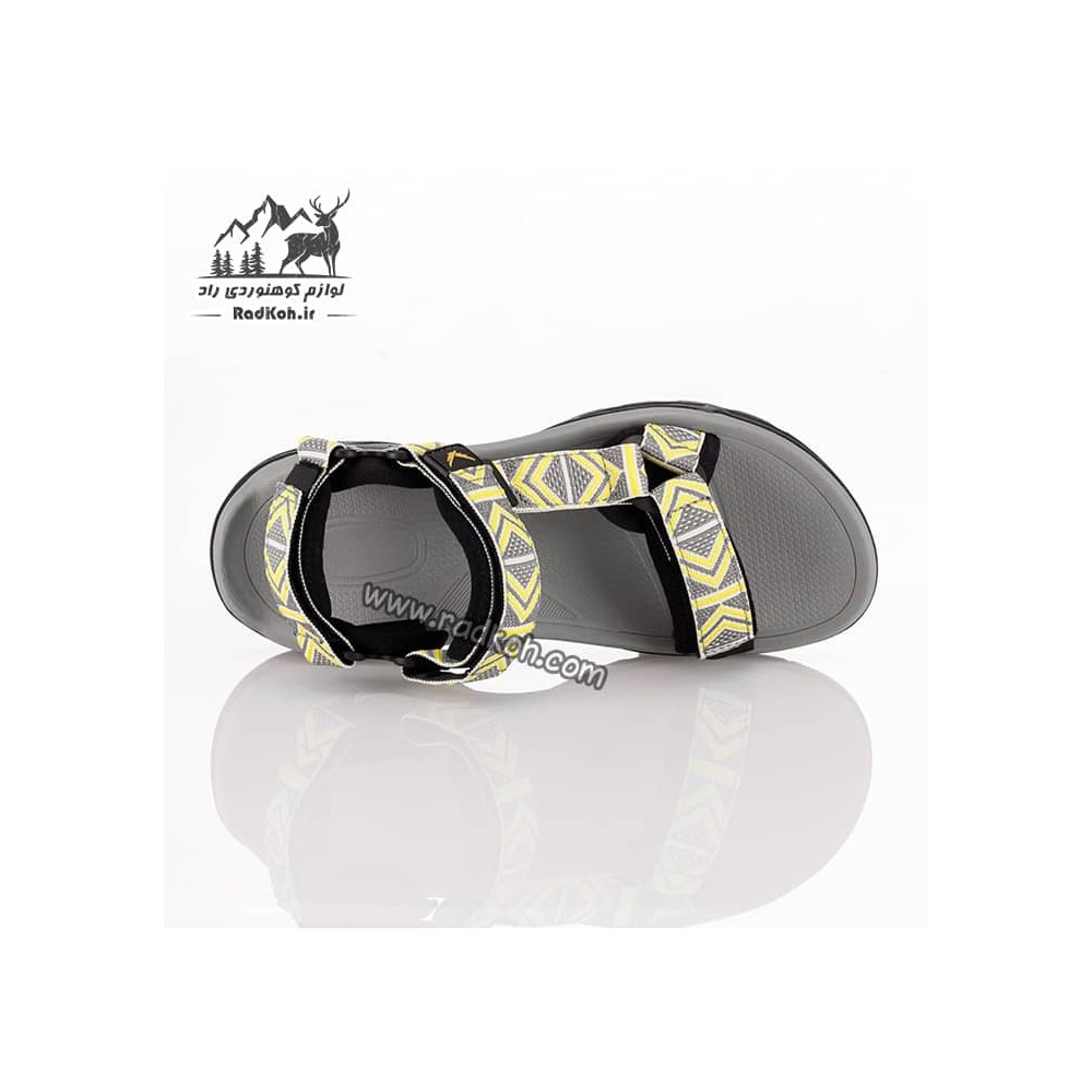 صندل پیاده روی جلو باز زنانه  اسنوهاک مدل Sh-25 رنگ طوسی/زرد