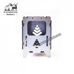 اجاق هیزمی لولادار کوچک سروکوه مدل FBSH01 رنگ نقره ای