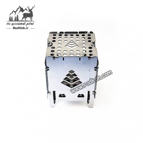 اجاق هیزمی لولادار کوچک سروکوه مدل FBSH01 رنگ نقره ای